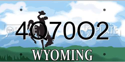 4Q70O2 Wyoming License Plate