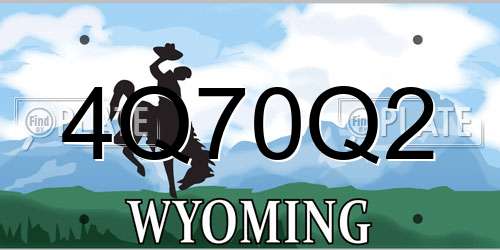 4Q70Q2 Wyoming License Plate
