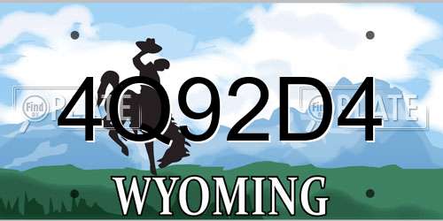 4Q92D4 Wyoming License Plate