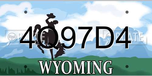 4Q97D4 Wyoming License Plate