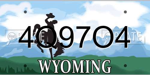 4Q97O4 Wyoming License Plate