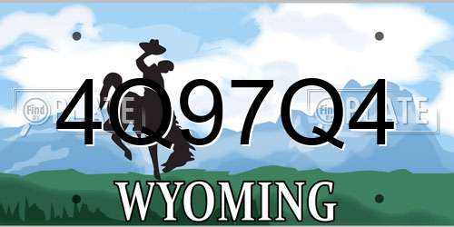 4Q97Q4 Wyoming License Plate