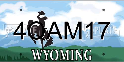 4QAM17 Wyoming License Plate