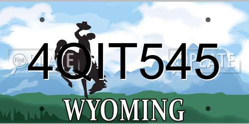 4QIT545 Wyoming License Plate