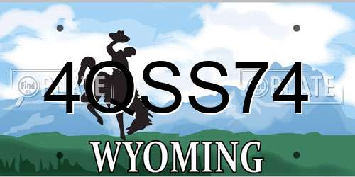 4QSS74 Wyoming License Plate