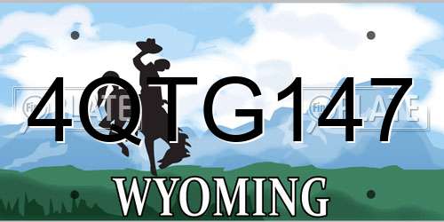 4QTG147 Wyoming License Plate