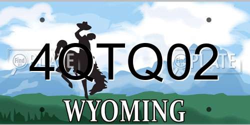 4QTQ02 Wyoming License Plate