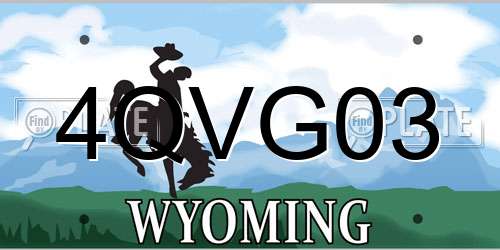 4QVG03 Wyoming License Plate