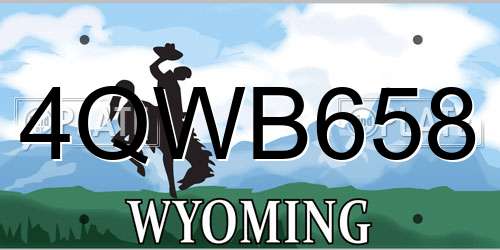 4QWB658 Wyoming License Plate