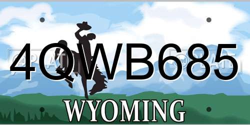 4QWB685 Wyoming License Plate