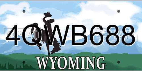 4QWB688 Wyoming License Plate