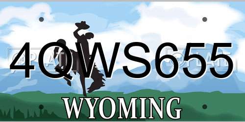 4QWS655 Wyoming License Plate