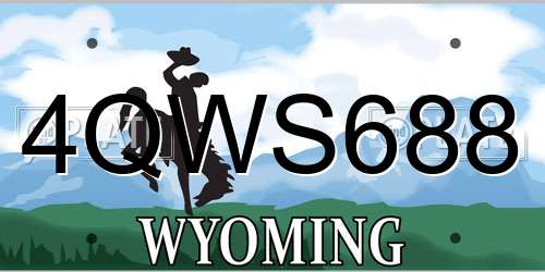 4QWS688 Wyoming License Plate