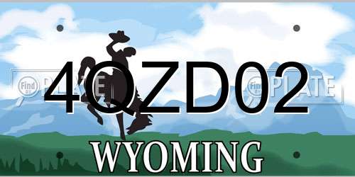 4QZD02 Wyoming License Plate