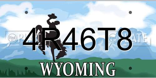 4R46T8 Wyoming License Plate