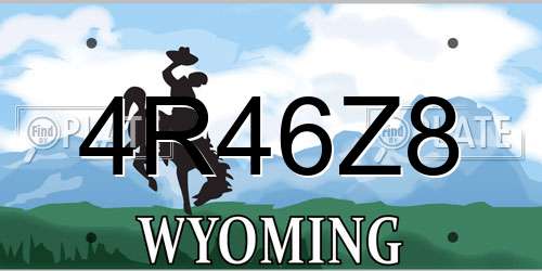 4R46Z8 Wyoming License Plate