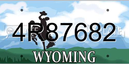 4R87682 Wyoming License Plate