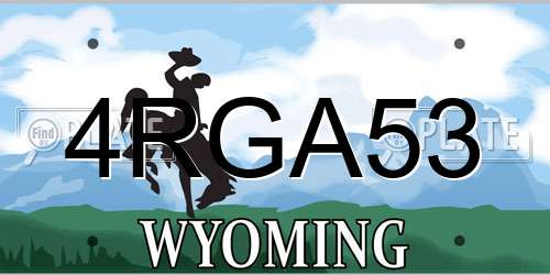 4RGA53 Wyoming License Plate