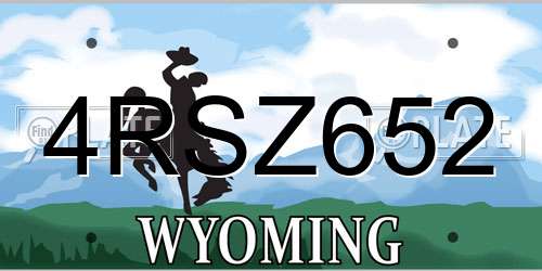 4RSZ652 Wyoming License Plate