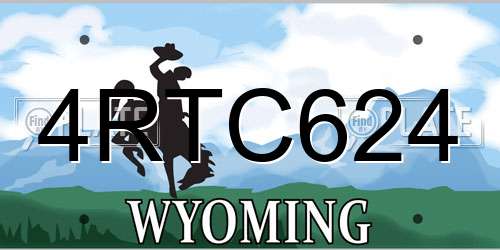4RTC624 Wyoming License Plate