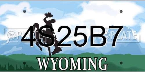 4S25B7 Wyoming License Plate