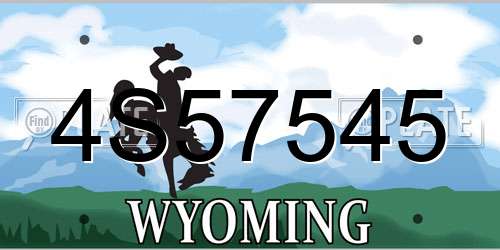 4S57545 Wyoming License Plate