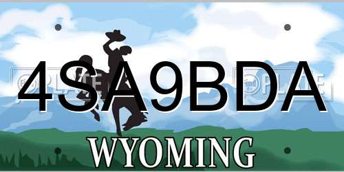 4SA9BDA Wyoming License Plate