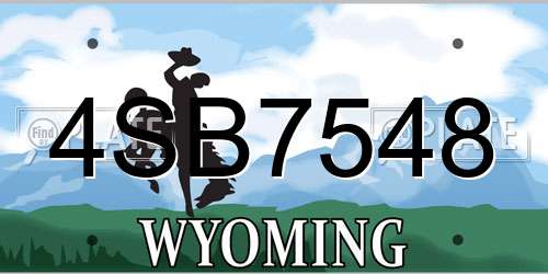 4SB7548 Wyoming License Plate
