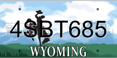 4SBT685 Wyoming License Plate