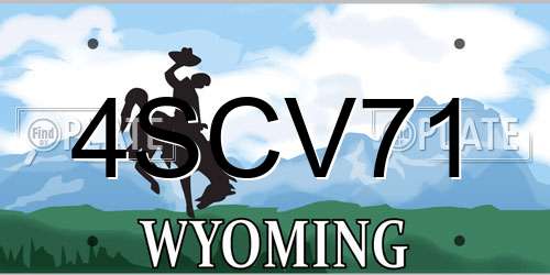4SCV71 Wyoming License Plate