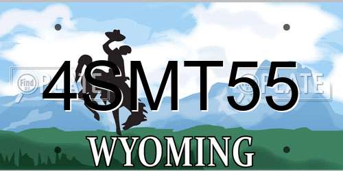 4SMT55 Wyoming License Plate