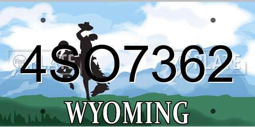 4SO7362 Wyoming License Plate