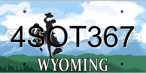 4SOT367 Wyoming License Plate