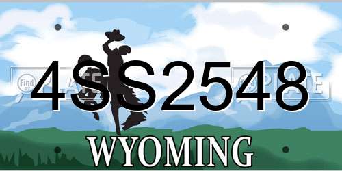 4SS2548 Wyoming License Plate