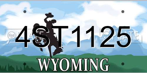 4ST1125 Wyoming License Plate