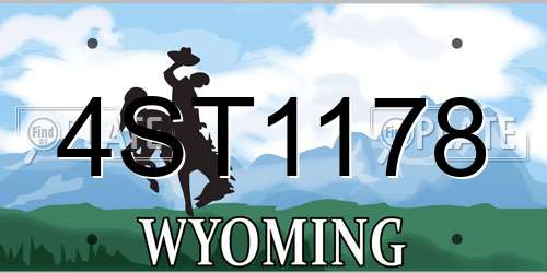 4ST1178 Wyoming License Plate