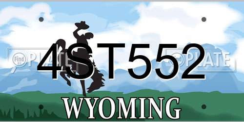 4ST552 Wyoming License Plate