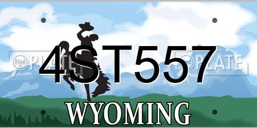 4ST557 Wyoming License Plate
