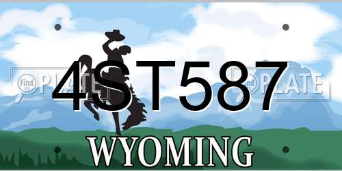 4ST587 Wyoming License Plate