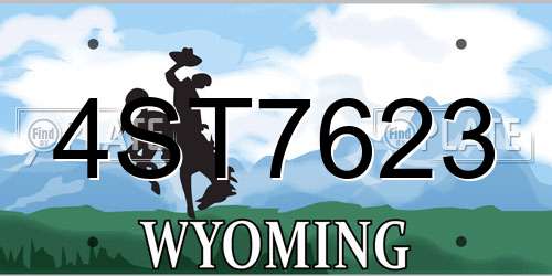4ST7623 Wyoming License Plate