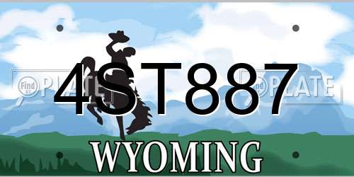 4ST887 Wyoming License Plate