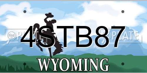 4STB87 Wyoming License Plate