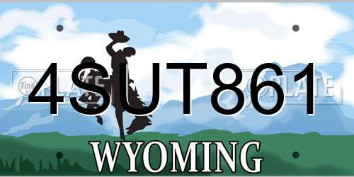 4SUT861 Wyoming License Plate