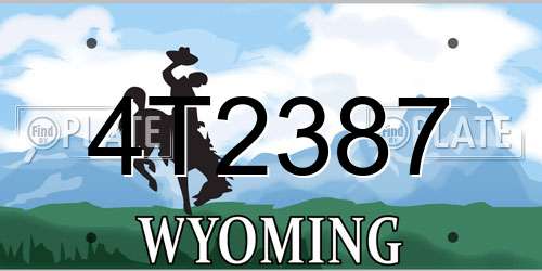 4T2387 Wyoming License Plate