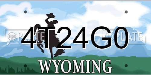 4T24G0 Wyoming License Plate