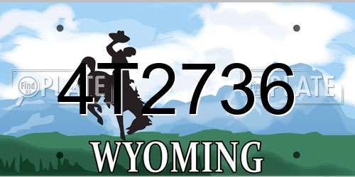 4T2736 Wyoming License Plate