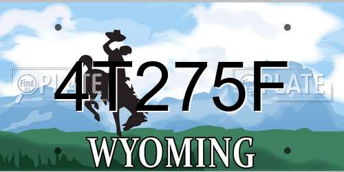 4T275F Wyoming License Plate