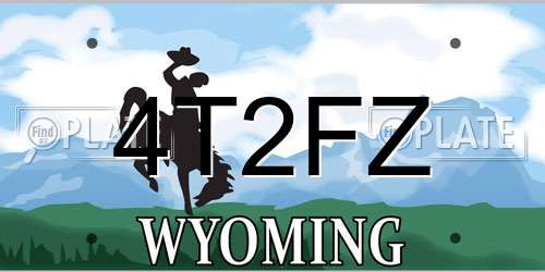 4T2FZ Wyoming License Plate