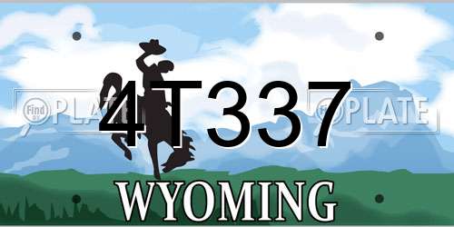 4T337 Wyoming License Plate