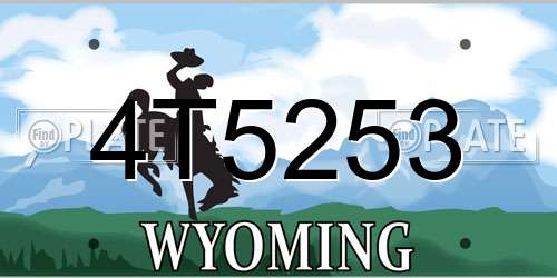 4T5253 Wyoming License Plate
